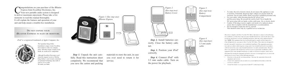 Layout of iblaster express, How to use, Warning | Setting up the iblaster xpress | Excalibur electronic iBlaster Express 185 User Manual | Page 2 / 2