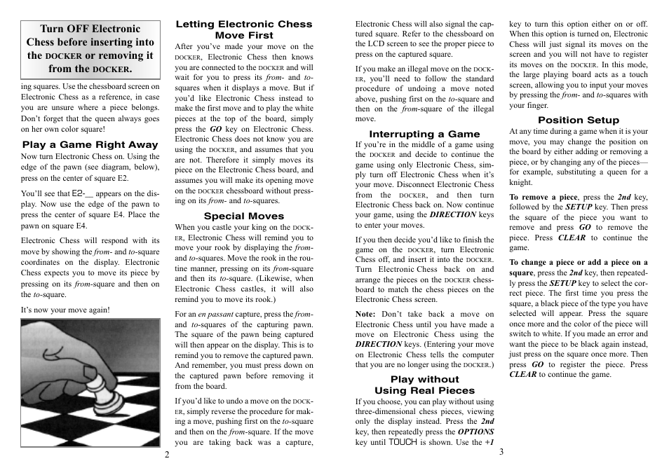 Or removing it from the | Excalibur electronic Docker 976 User Manual | Page 2 / 3