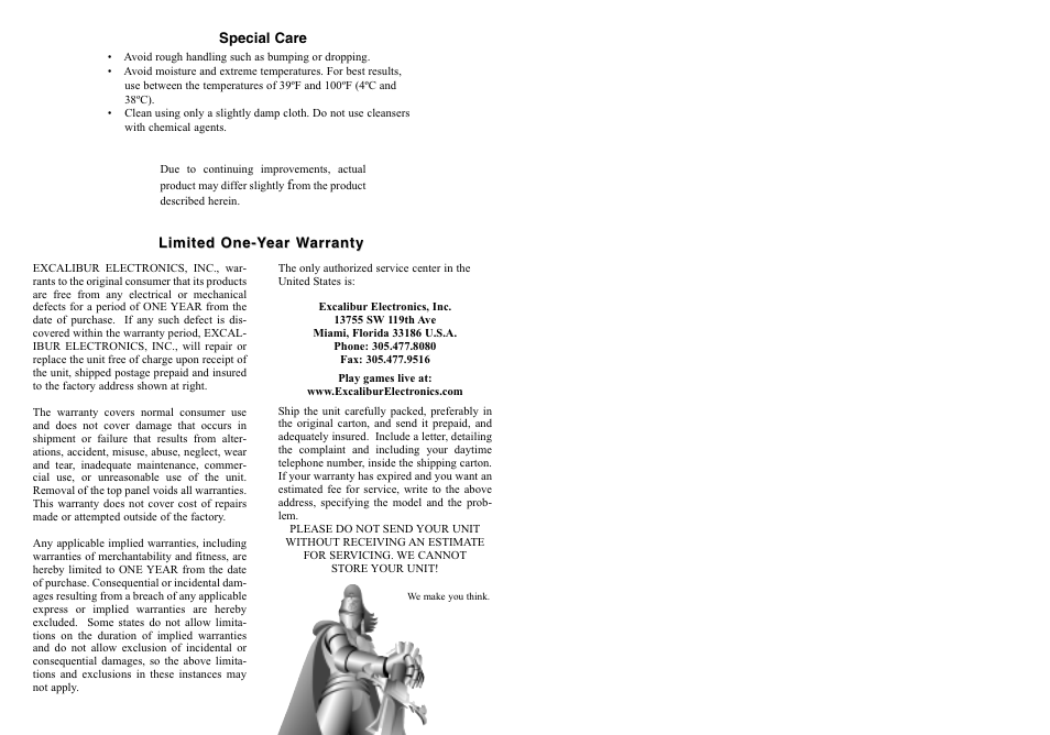 Excalibur electronic Docker 976 User Manual | Page 3 / 3