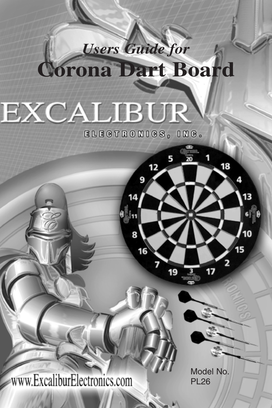 Excalibur electronic Corona Dart Board PL26 User Manual | 8 pages