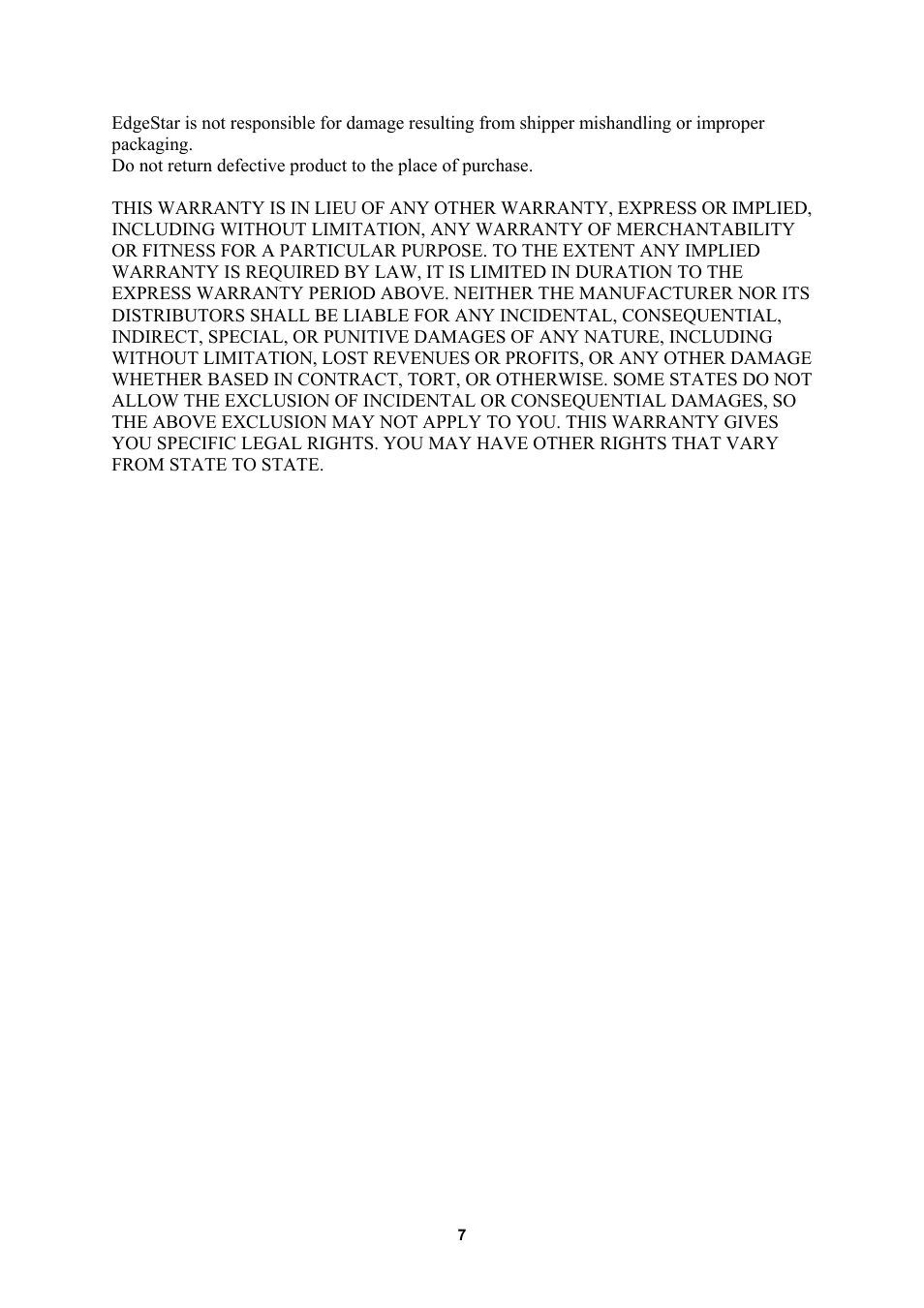 EdgeStar IB120SS User Manual | Page 8 / 9