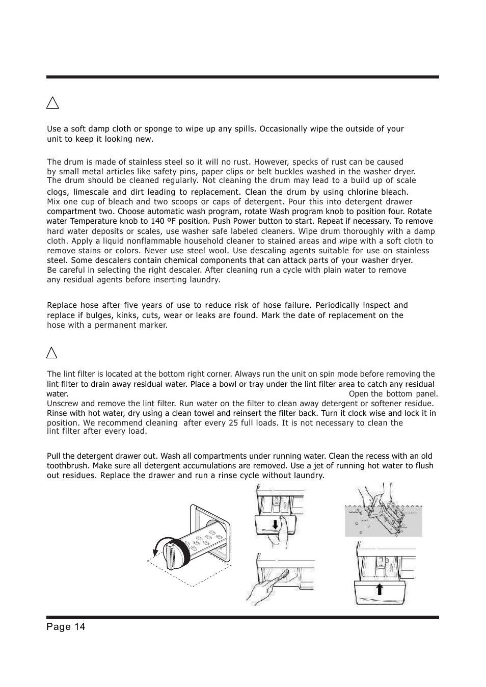 Care and cleaning | EdgeStar CENELEC CW1200 User Manual | Page 14 / 24