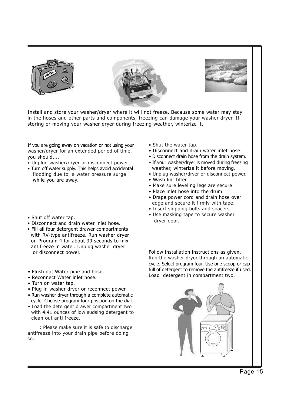 Vacation & winter storage, Page 15, Vacation and winter storage | EdgeStar CENELEC CW1200 User Manual | Page 15 / 24