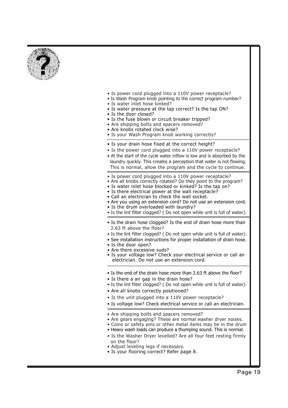 Questions? use this troubleshooting guide | EdgeStar CENELEC CW1200 User Manual | Page 19 / 24