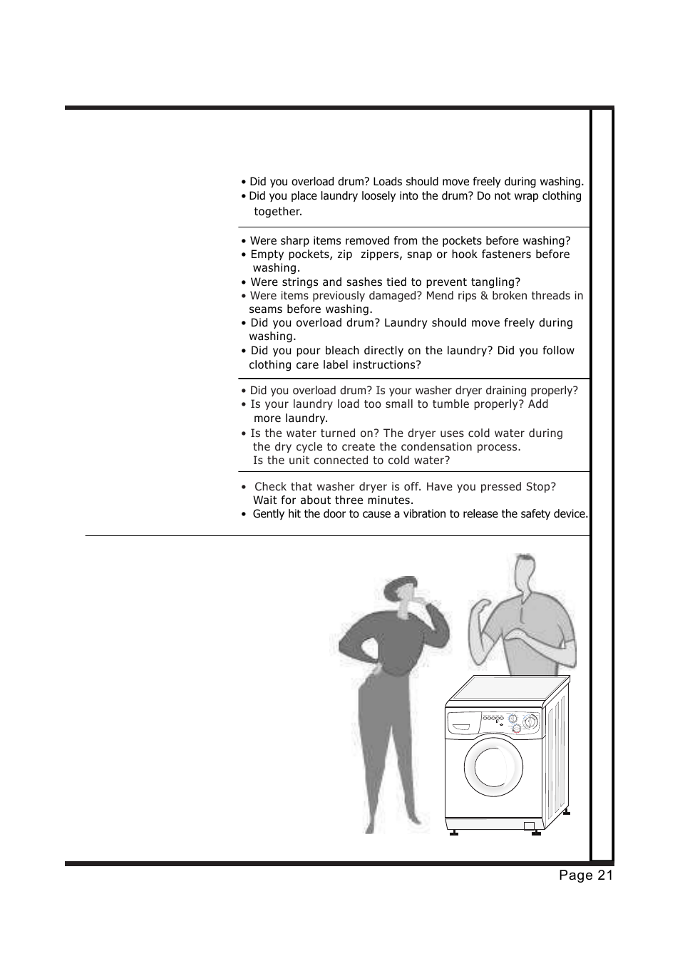 Page 21 problem possible cause and remedy, Troubleshooting guide | EdgeStar CENELEC CW1200 User Manual | Page 21 / 24