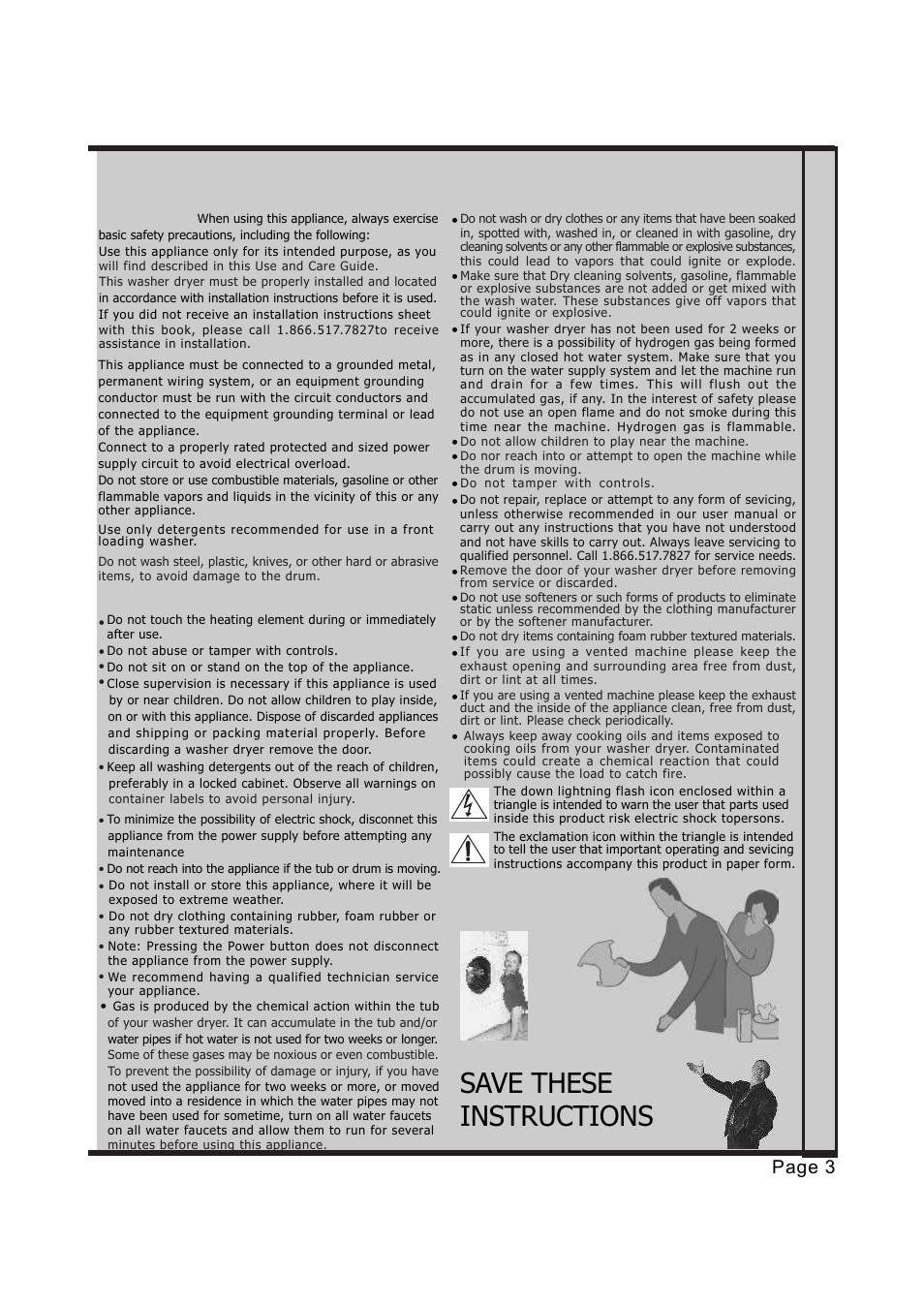 Save these instructions, Important safety instructions, Page 3 | EdgeStar CENELEC CW1200 User Manual | Page 3 / 24