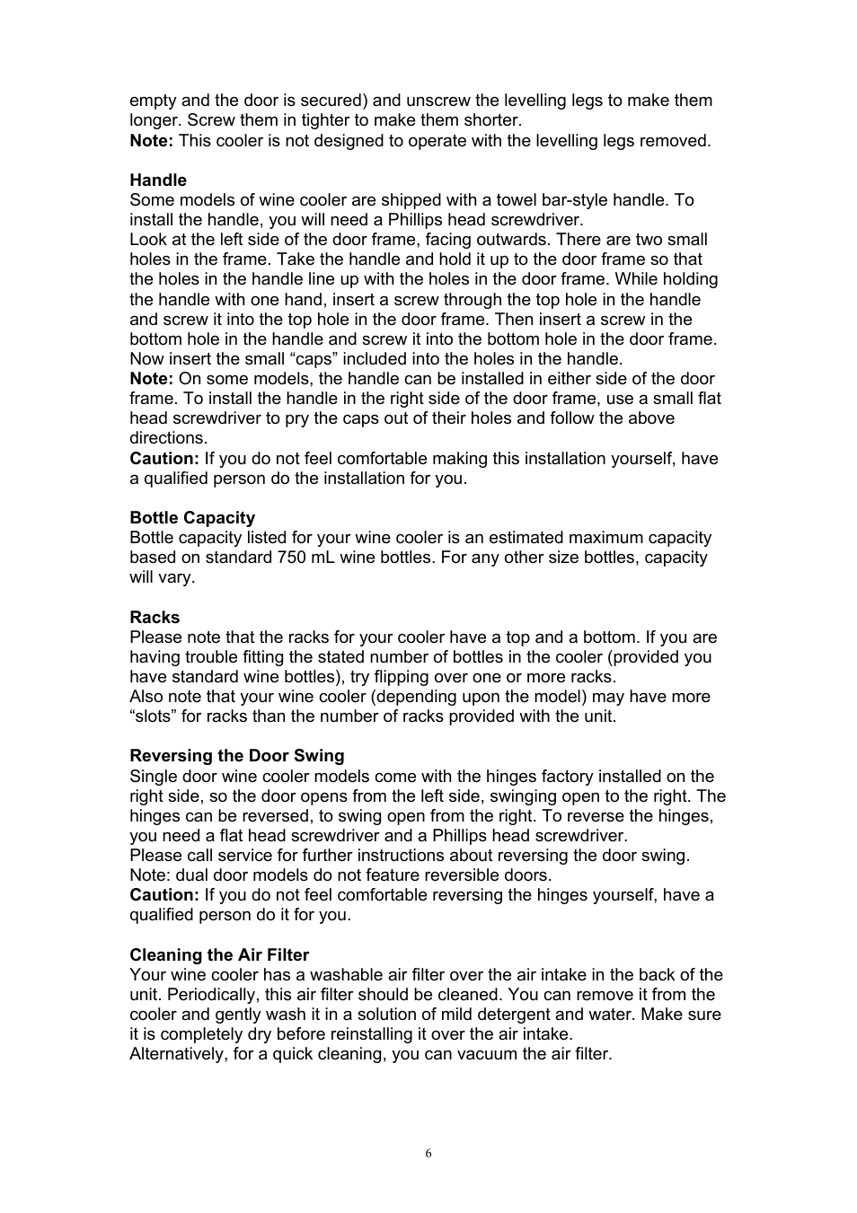 EdgeStar TWR481 User Manual | Page 7 / 13