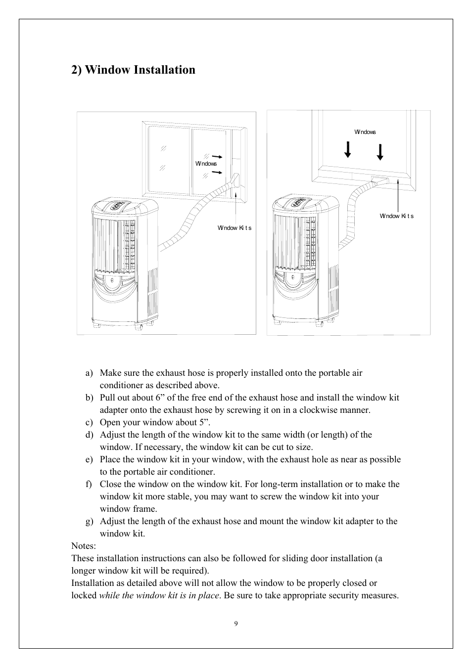 2) window installation | EdgeStar AP310SS User Manual | Page 10 / 23