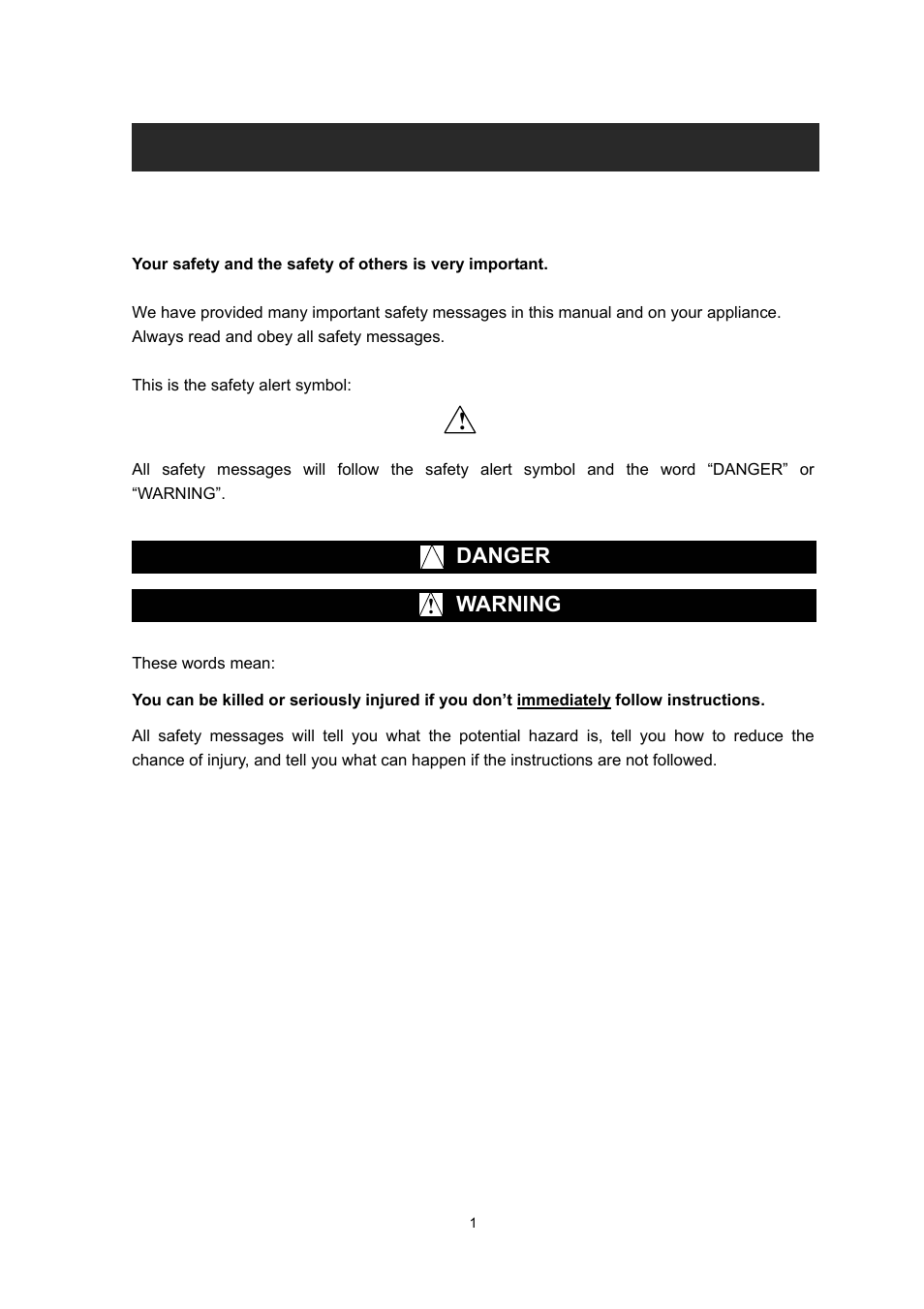 Danger, Warning | EdgeStar IP300P User Manual | Page 3 / 10