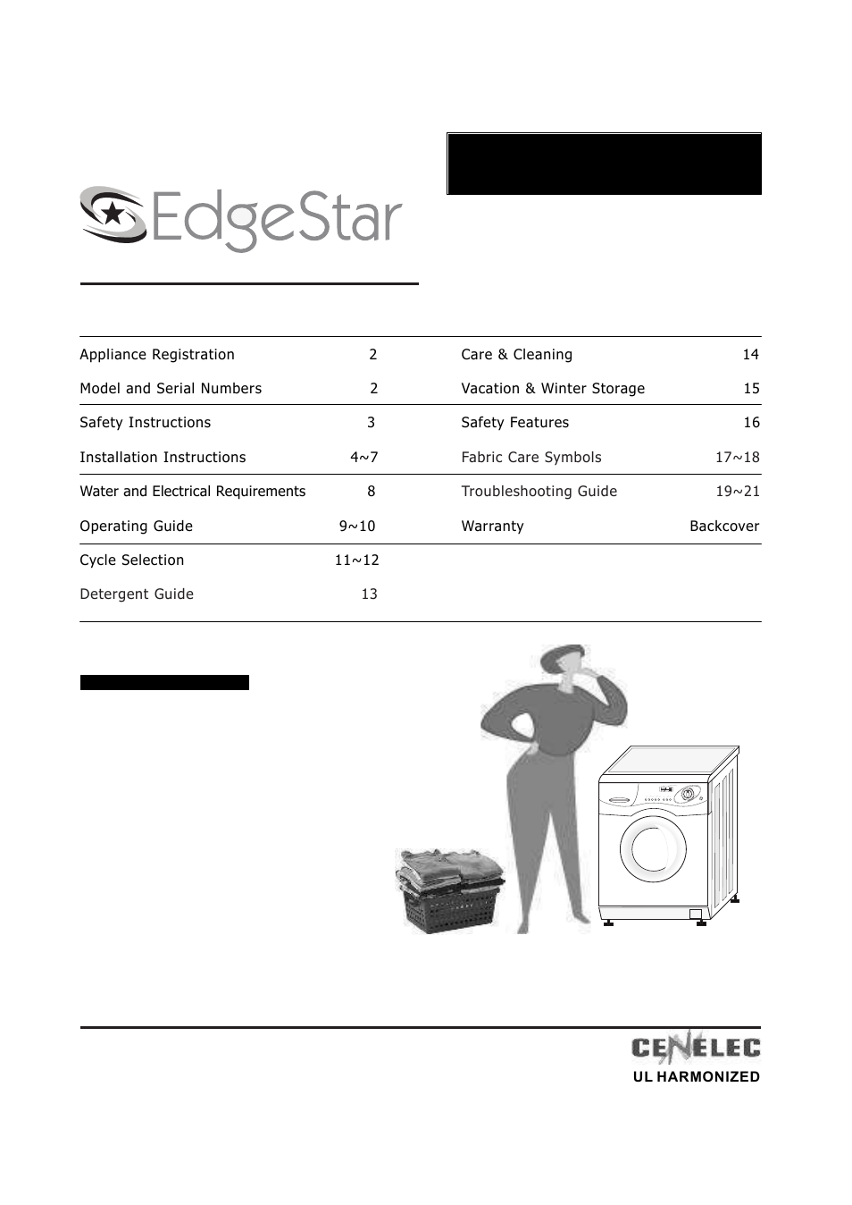 EdgeStar Model CW 2200 User Manual | 24 pages