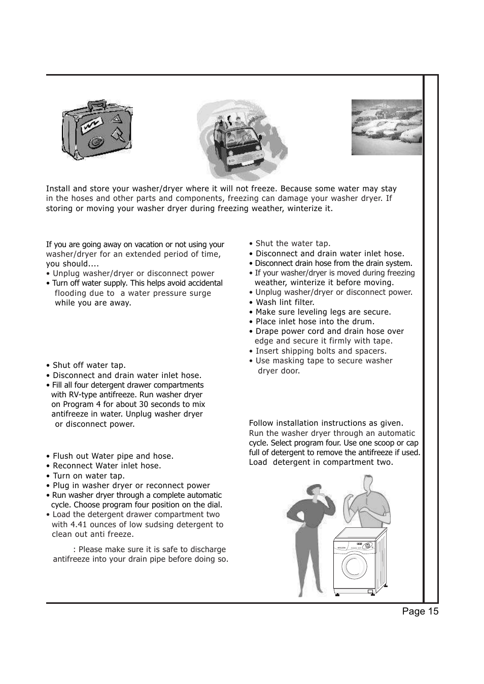 Vacation & winter storage, Page 15, Vacation and winter storage | EdgeStar Model CW 2200 User Manual | Page 15 / 24