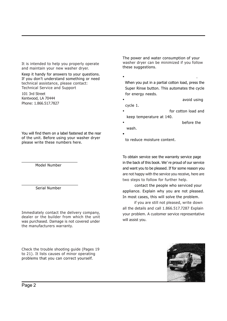 Help us help you | EdgeStar Model CW 2200 User Manual | Page 2 / 24