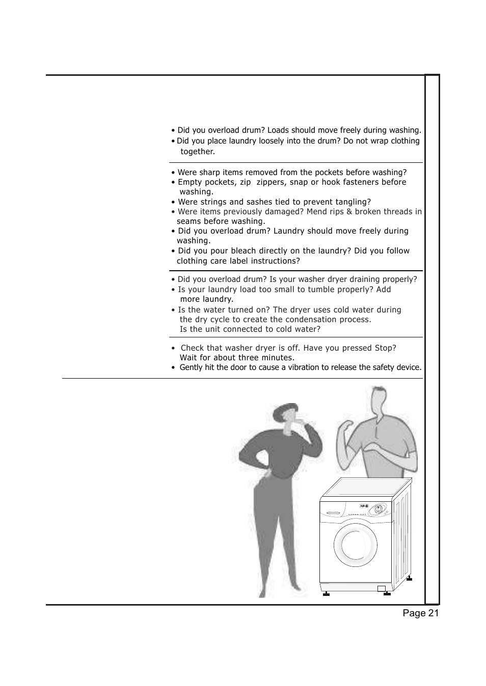 Page 21 problem possible cause and remedy, Troubleshooting guide | EdgeStar Model CW 2200 User Manual | Page 21 / 24