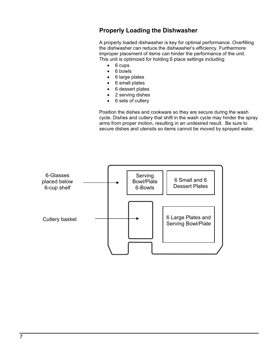 Properly loading the dishwasher | EdgeStar DWP60ES User Manual | Page 11 / 24