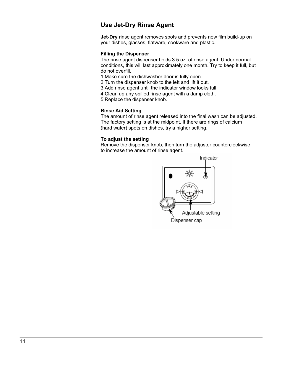 Use jet-dry rinse agent | EdgeStar DWP60ES User Manual | Page 15 / 24