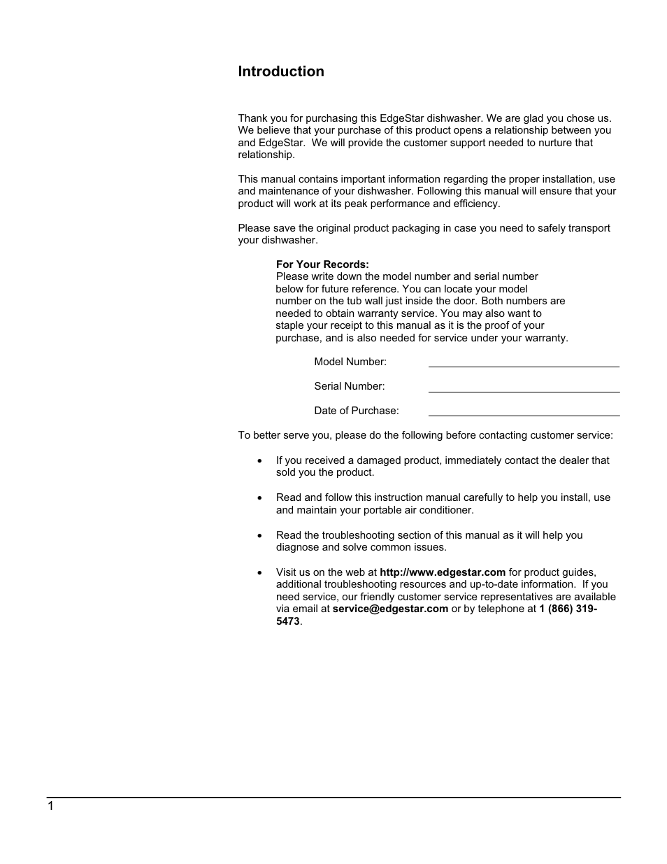 Introduction | EdgeStar DWP60ES User Manual | Page 5 / 24