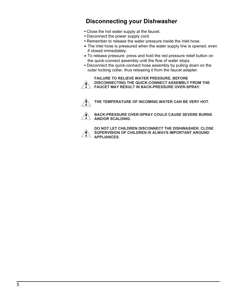 Disconnecting your dishwasher | EdgeStar DWP60ES User Manual | Page 9 / 24