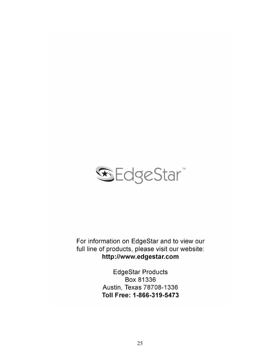 EdgeStar AP410W User Manual | Page 25 / 25
