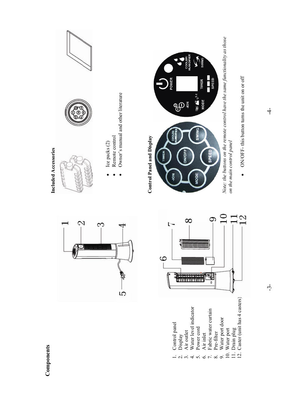 EdgeStar Evaporative Air Cooler - Tower Design EAC210TS User Manual | Page 3 / 7