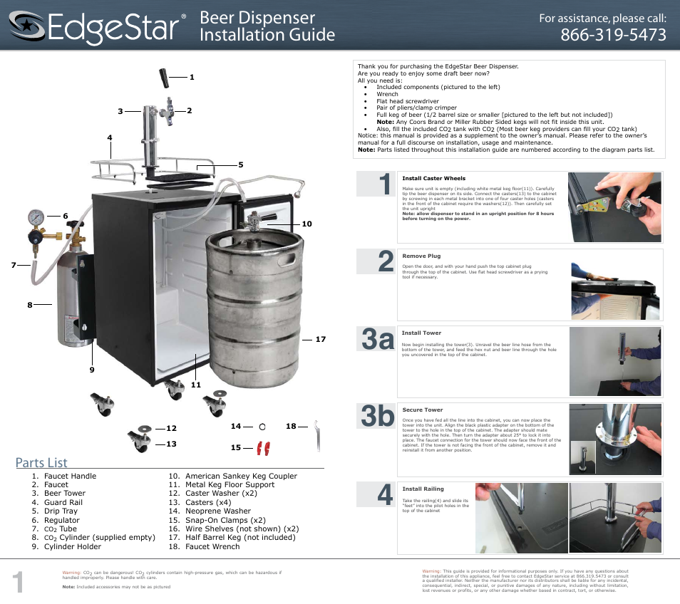 EdgeStar 866-319-5473 User Manual | 2 pages