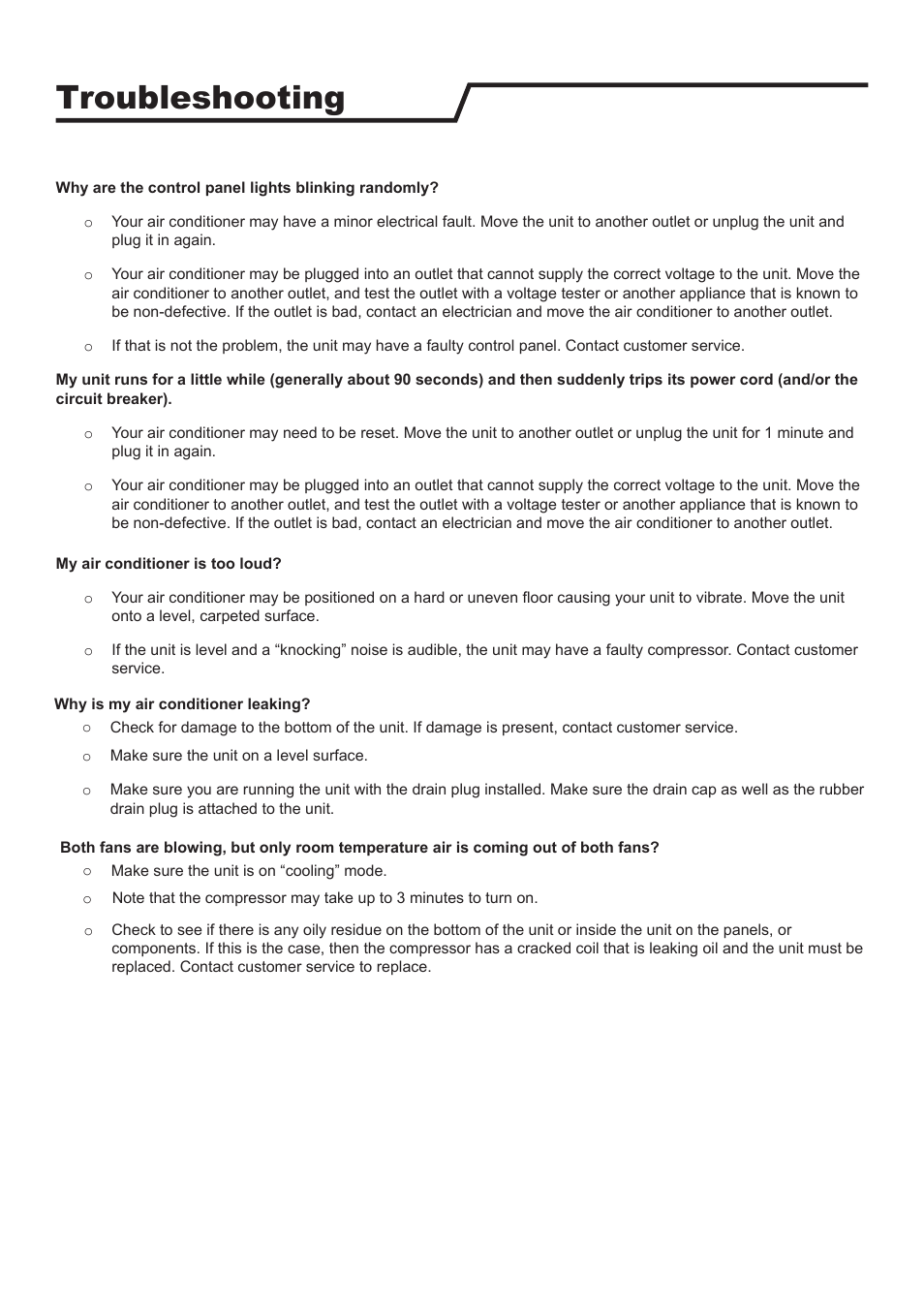 Troubleshooting | EdgeStar AP14000HS User Manual | Page 11 / 14