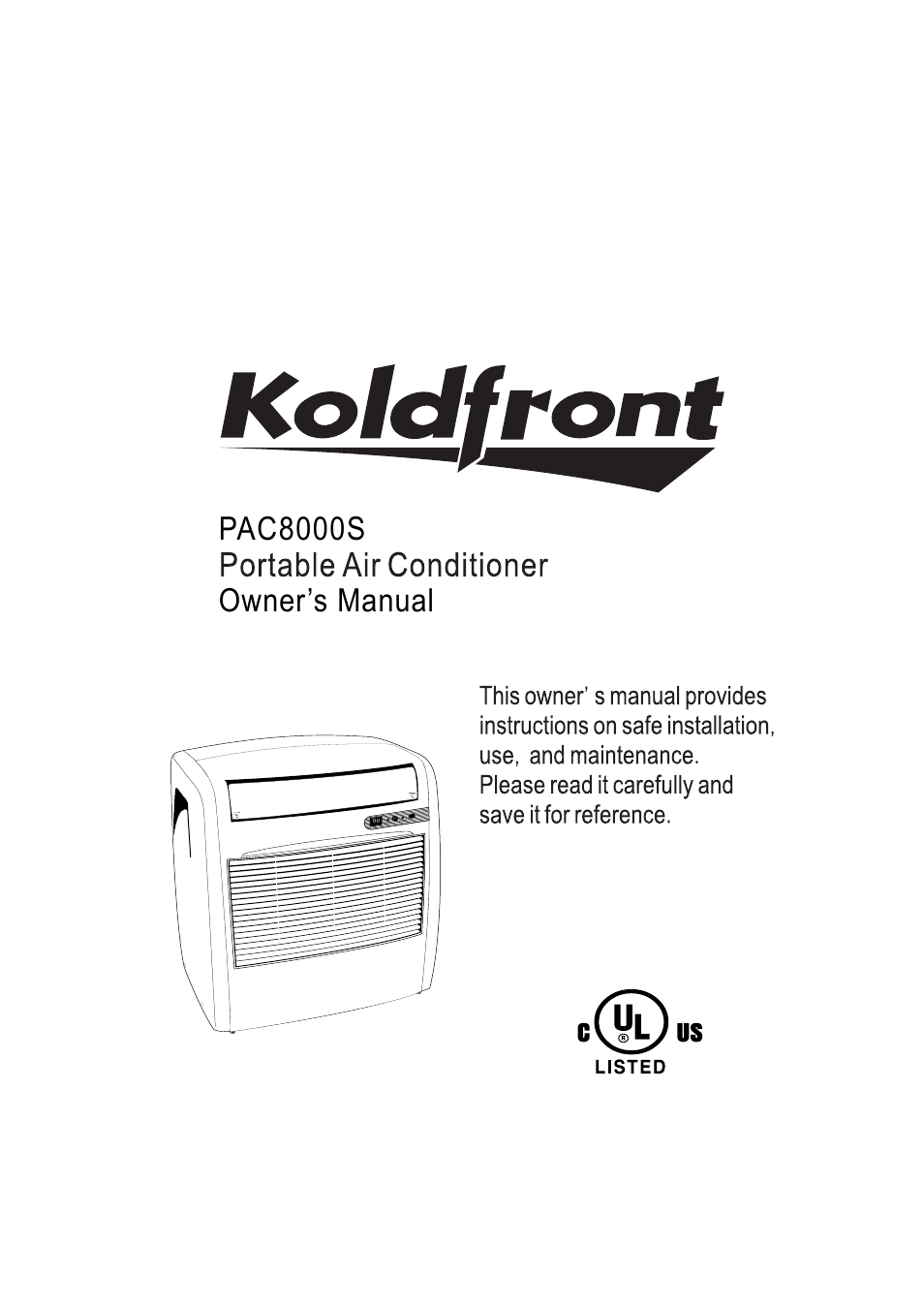 EdgeStar PAC8000S User Manual | 14 pages