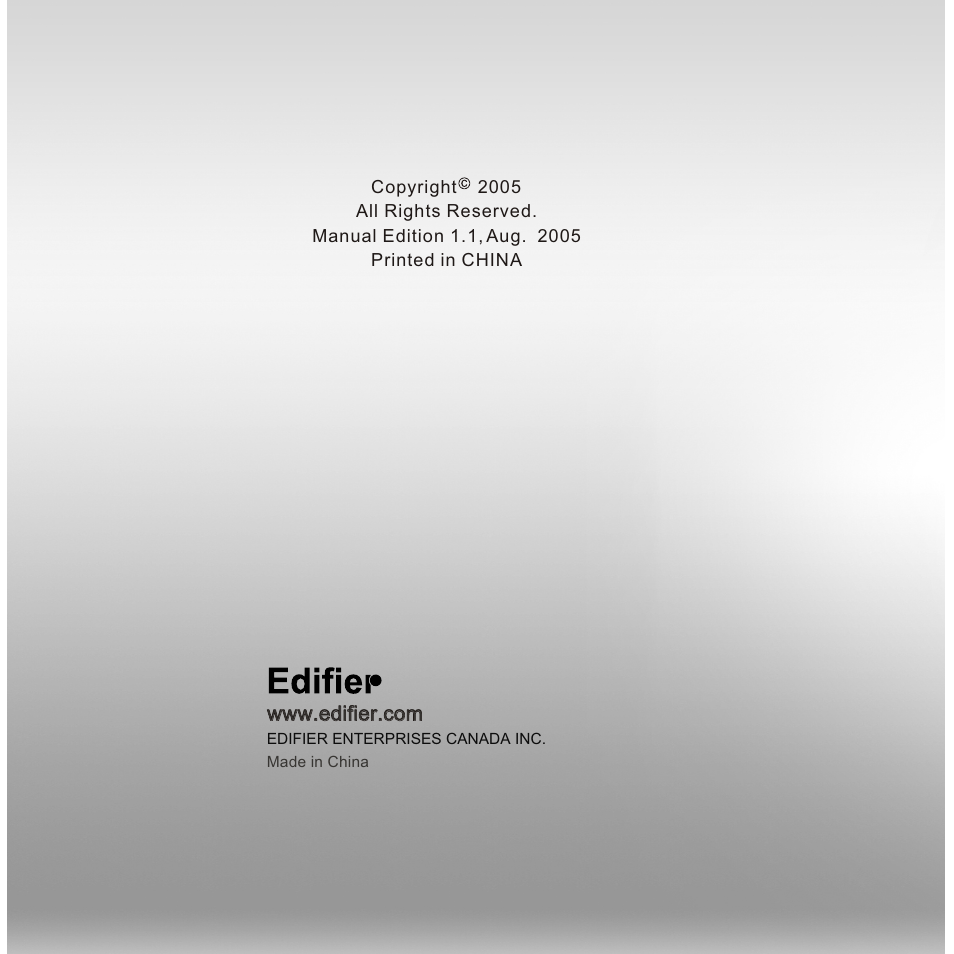 Т³гж 11 | Edifier Enterprises Canada MP300 User Manual | Page 11 / 11