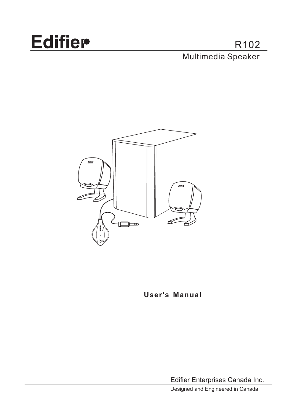Edifier Enterprises Canada R102 User Manual | 4 pages
