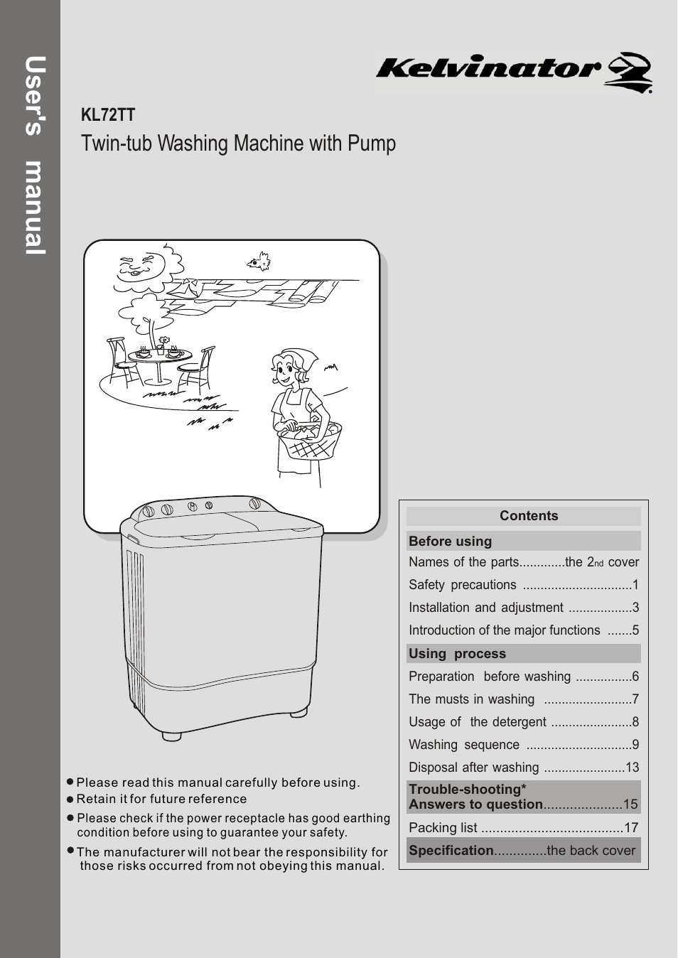 KELVINATOR KL72TT User Manual | 20 pages