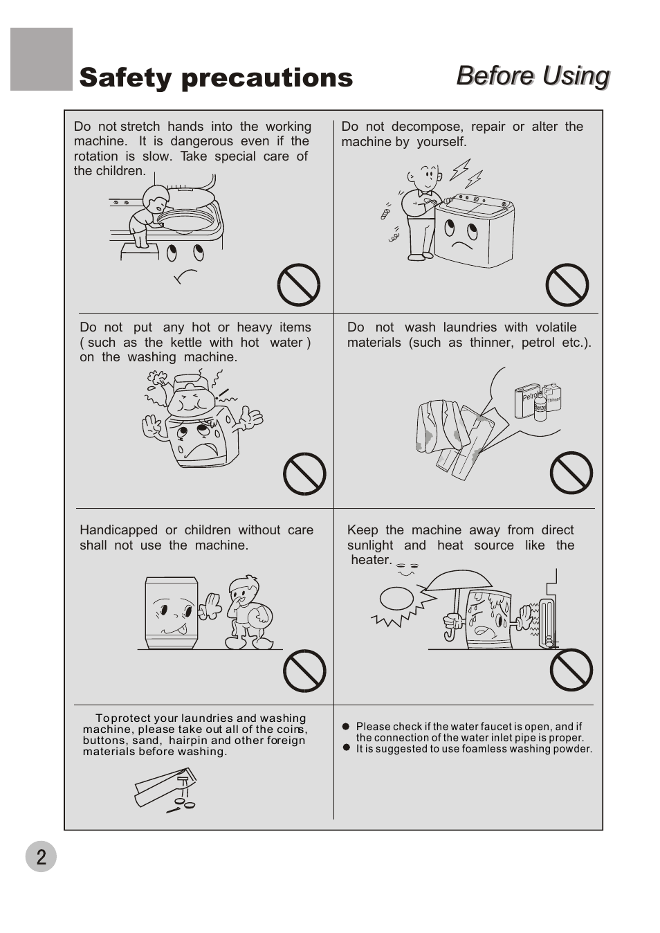Before using, Safety precautions | KELVINATOR KL72TT User Manual | Page 4 / 20