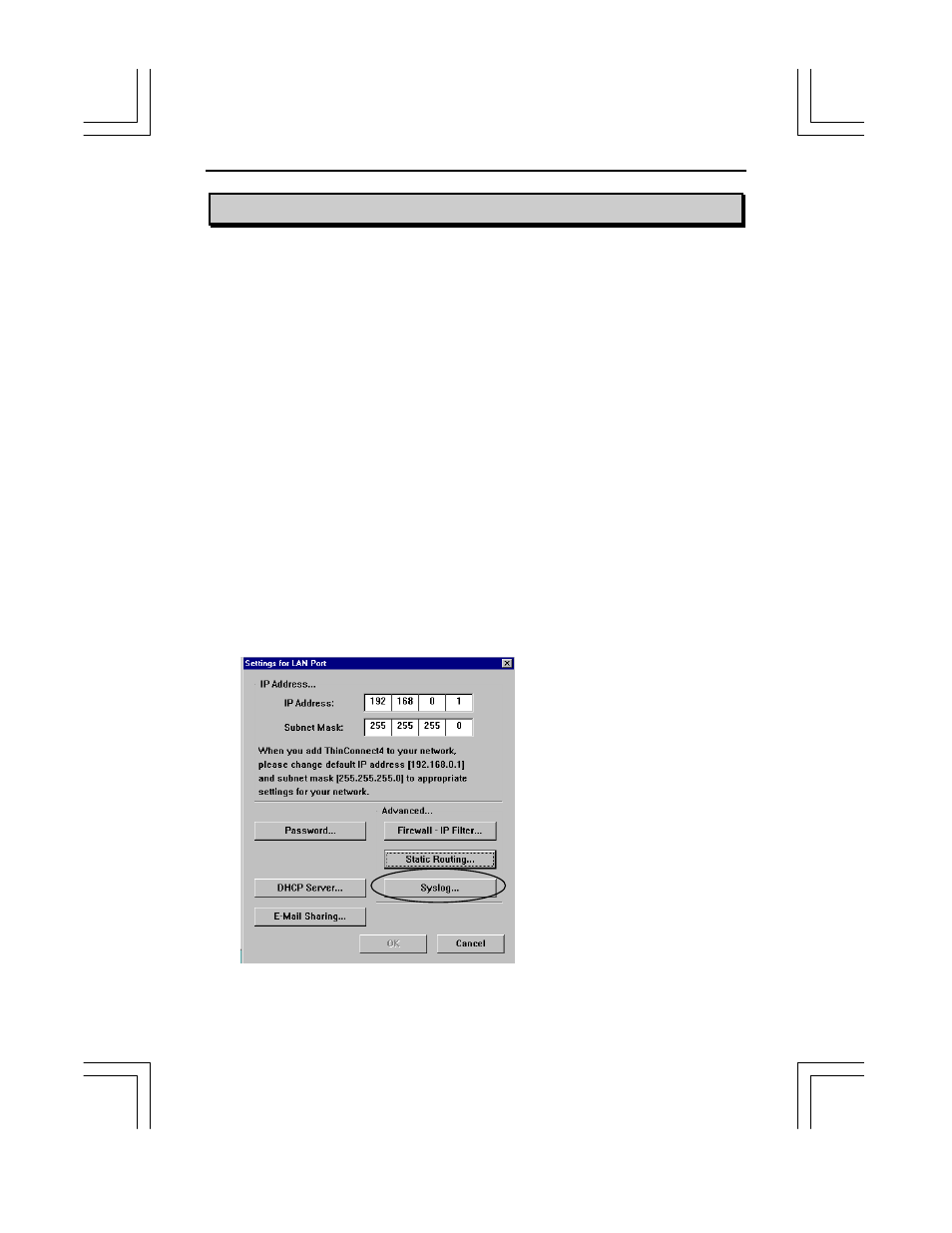 3 syslog settings, Thinconnect4 | EXP Computer ThinConnect4 User Manual | Page 120 / 152