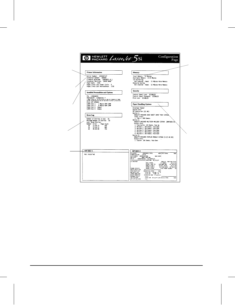 Configuration page illustration and key | EXP Computer C4077-90960 User Manual | Page 249 / 408