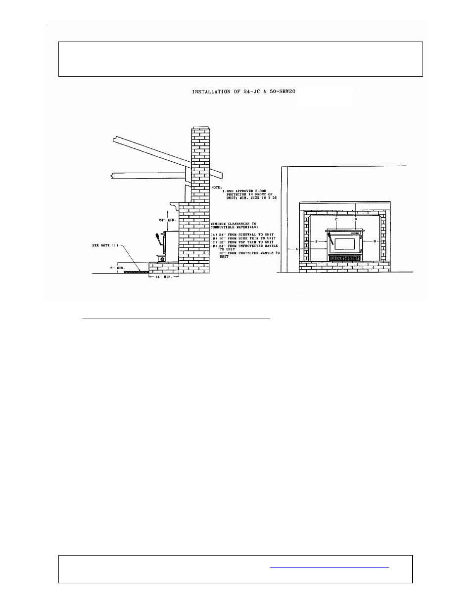 B. there are two methods of venting your insert | England's Stove Works 50-SHW20 User Manual | Page 3 / 11