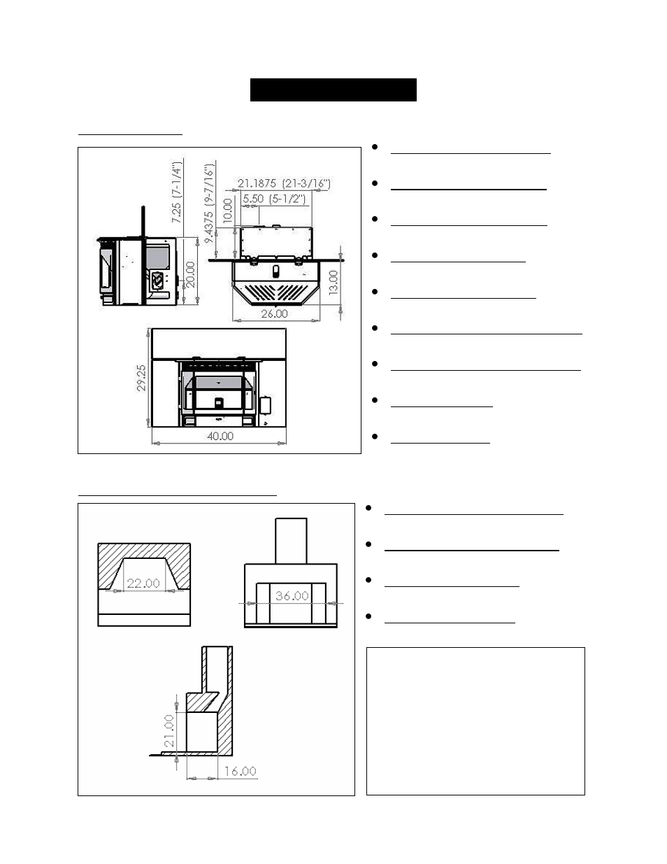 Specifications | England's Stove Works 25-EPI User Manual | Page 5 / 49