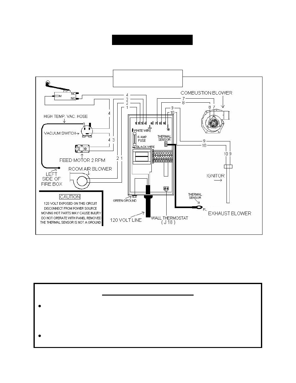 Wiring diagram caution – shock hazard | England's Stove Works EVOLUTION PELLET STOVE 25-EP User Manual | Page 43 / 50