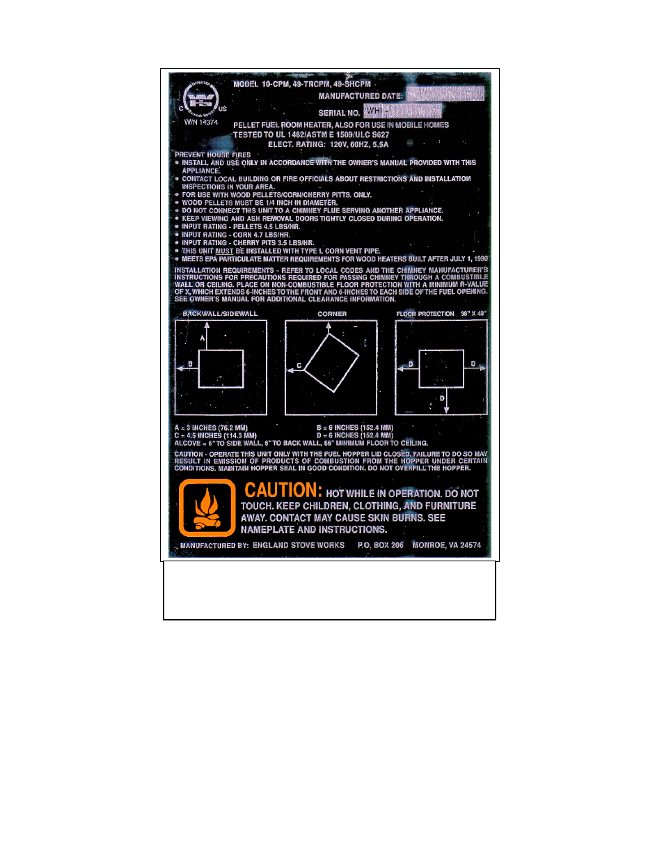 England's Stove Works 10-CPM User Manual | Page 32 / 35