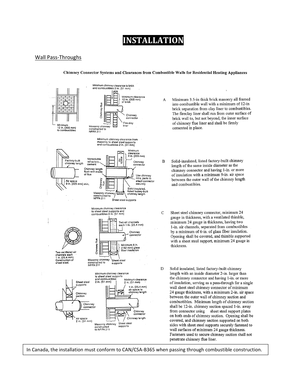 Installation | England's Stove Works TRANQUILITY 17VL User Manual | Page 10 / 30