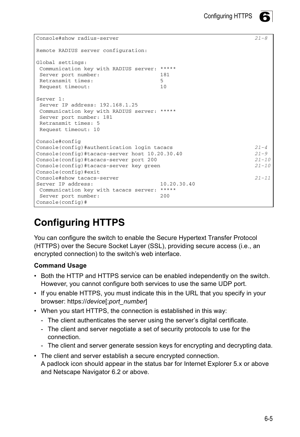 Configuring https | Edge Products ES3528-WDM User Manual | Page 107 / 556