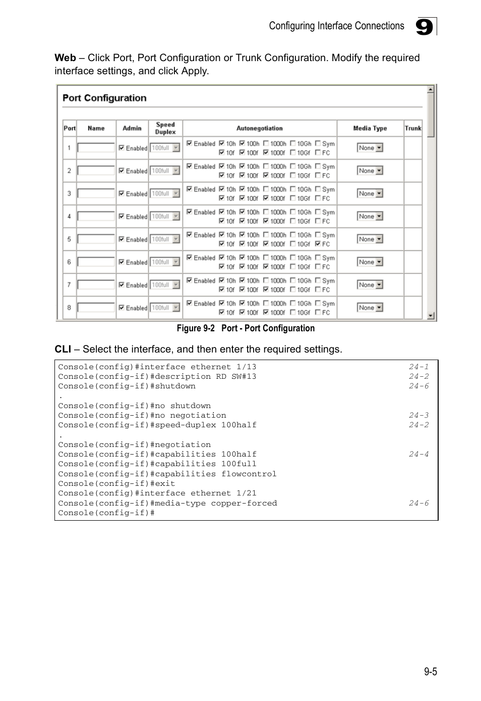 Figure 9-2, Port - port configuration | Edge Products ES3528-WDM User Manual | Page 147 / 556