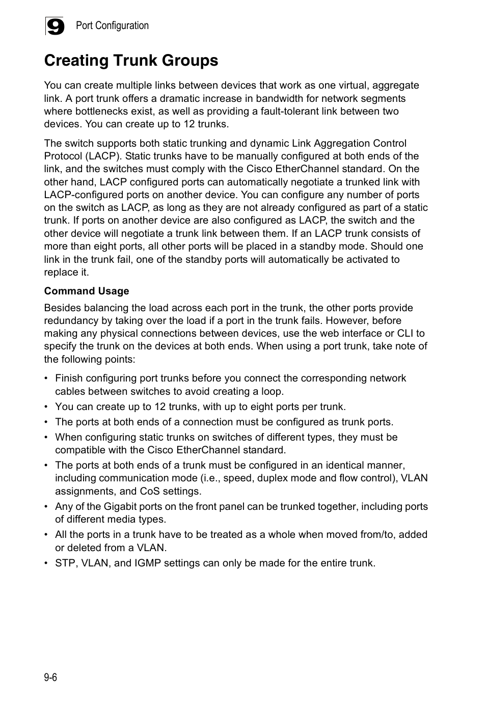 Creating trunk groups | Edge Products ES3528-WDM User Manual | Page 148 / 556