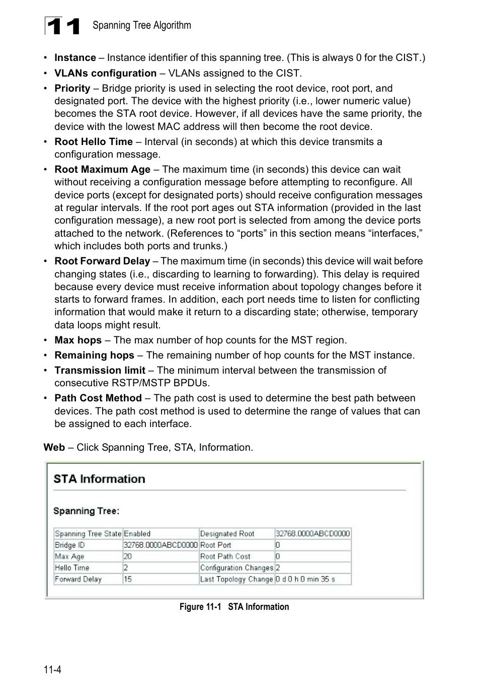 Figure 11-1, Sta information | Edge Products ES3528-WDM User Manual | Page 176 / 556