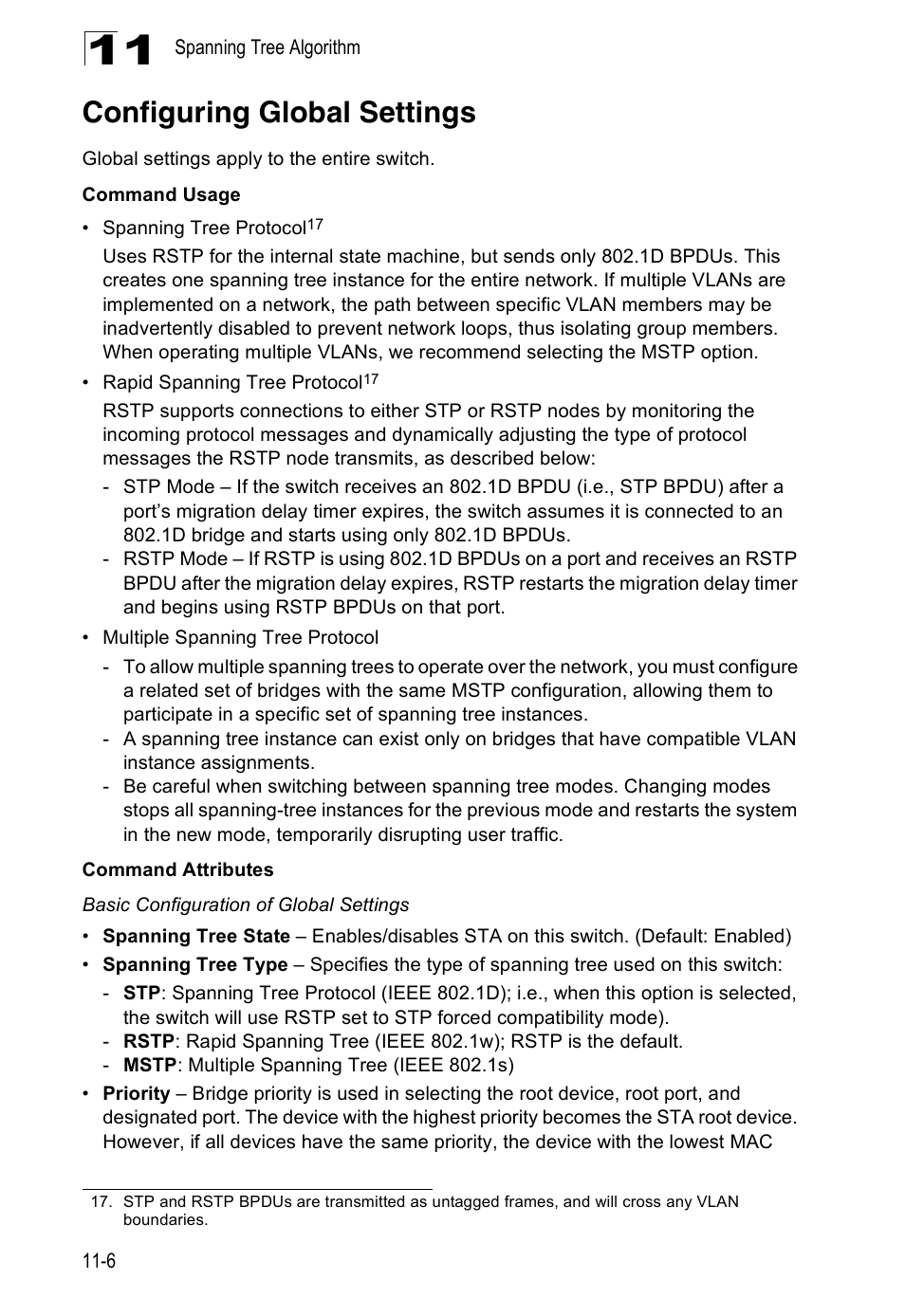 Configuring global settings | Edge Products ES3528-WDM User Manual | Page 178 / 556