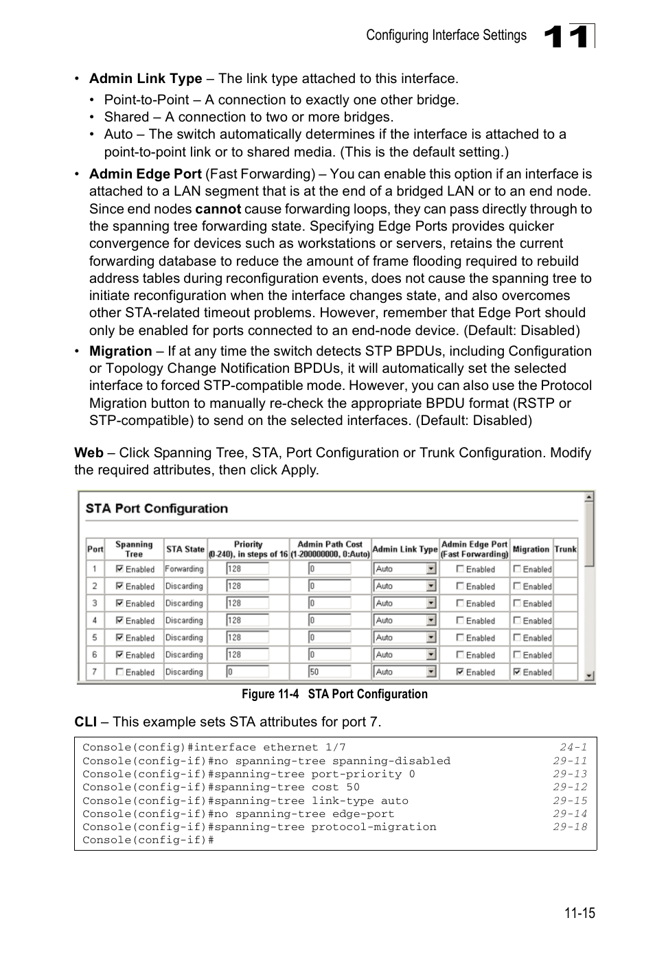 Figure 11-4, Sta port configuration | Edge Products ES3528-WDM User Manual | Page 187 / 556