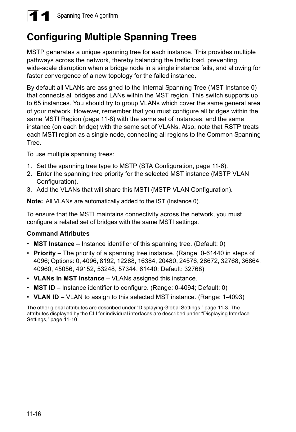 Configuring multiple spanning trees | Edge Products ES3528-WDM User Manual | Page 188 / 556