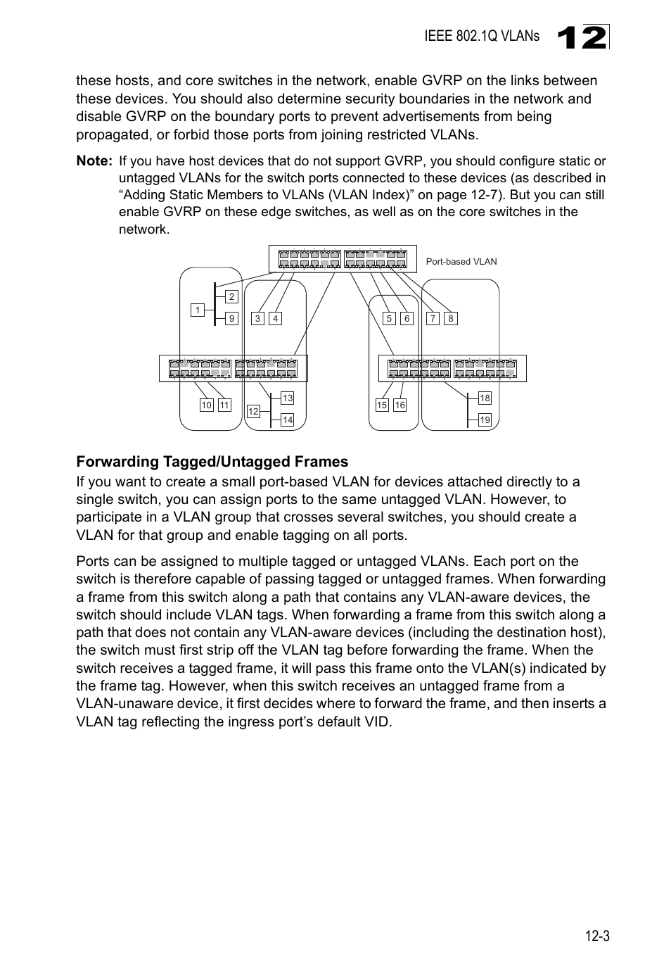Forwarding tagged/untagged frames | Edge Products ES3528-WDM User Manual | Page 197 / 556