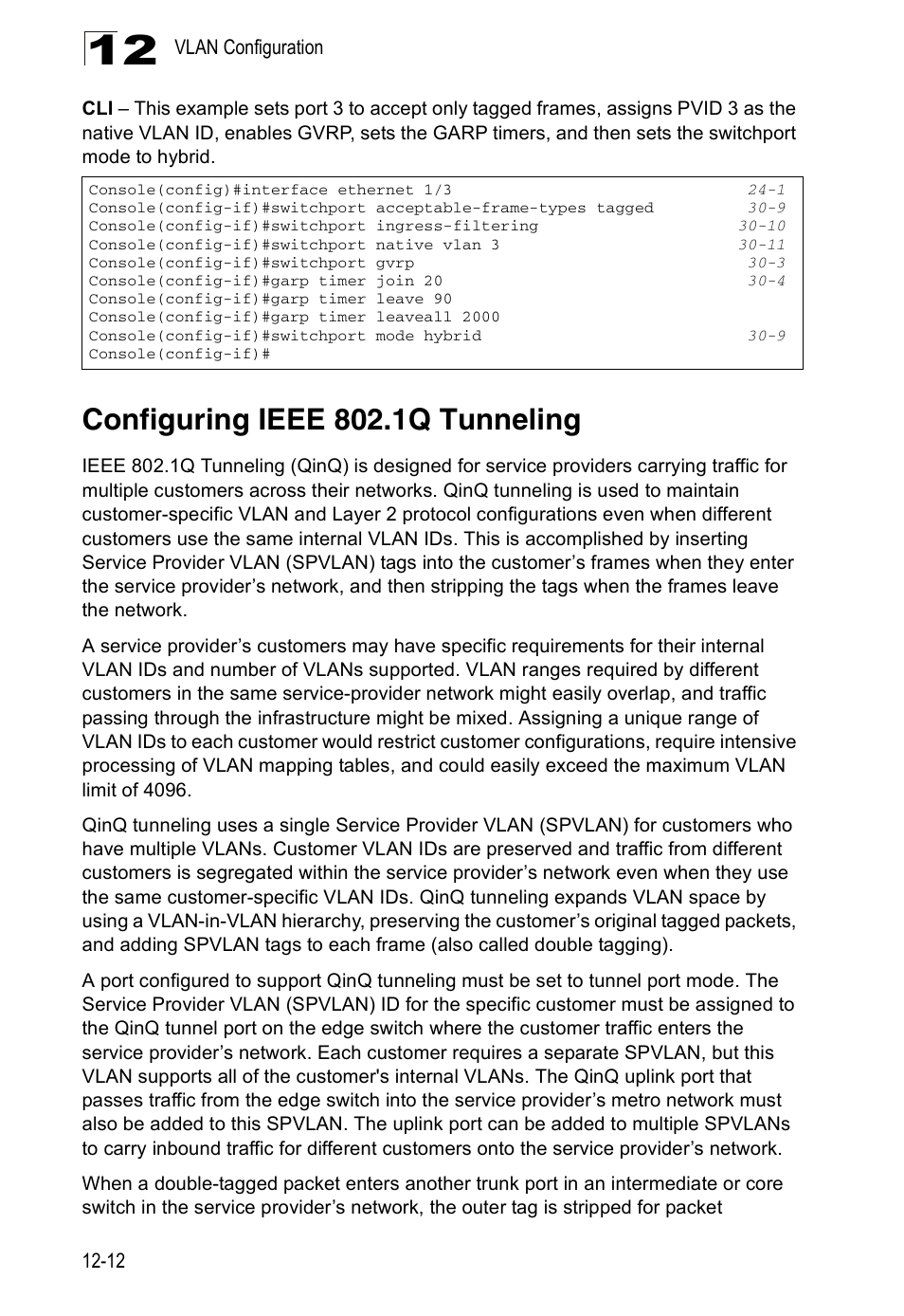 Configuring ieee 802.1q tunneling | Edge Products ES3528-WDM User Manual | Page 206 / 556