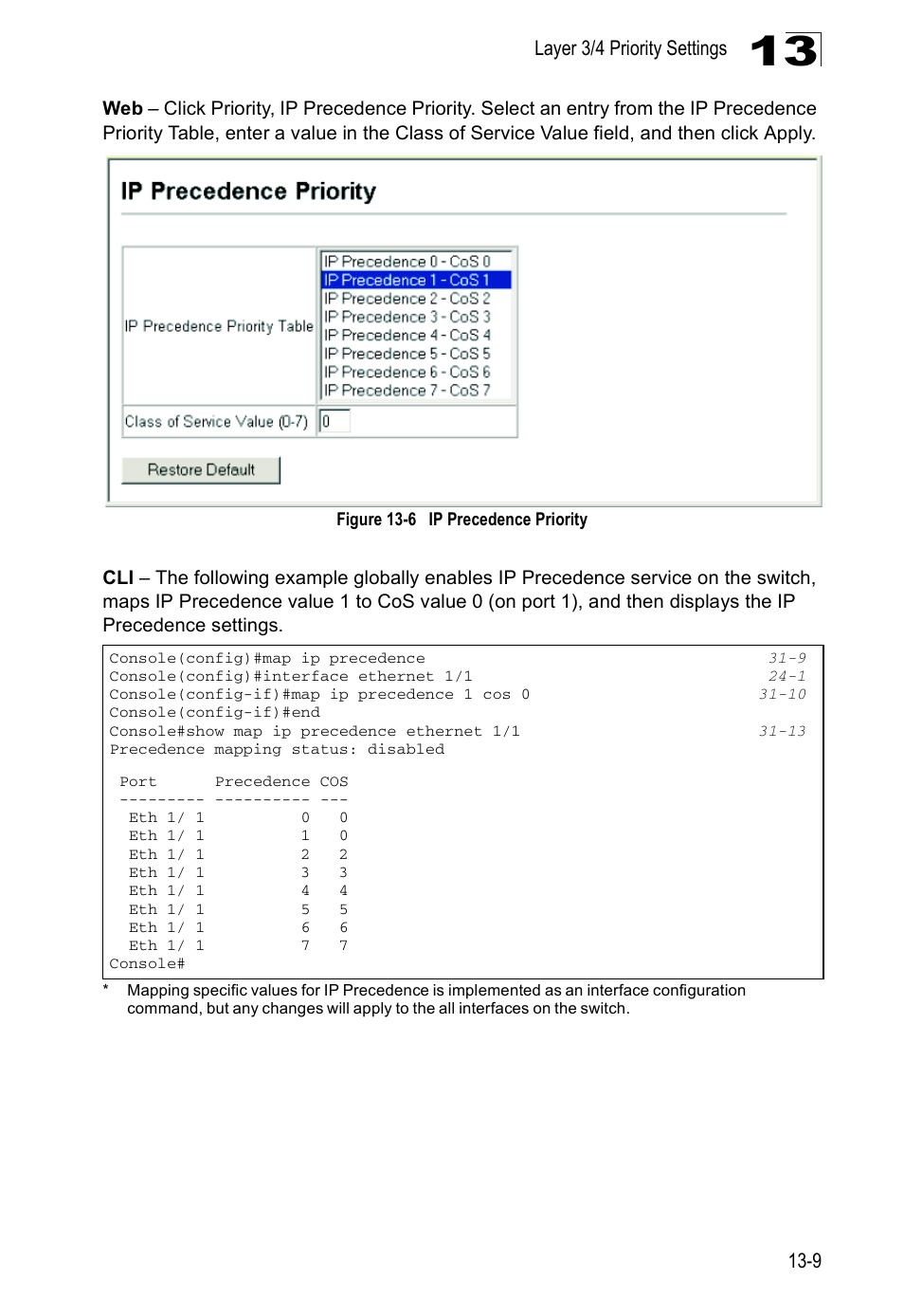 Figure 13-6, Ip precedence priority | Edge Products ES3528-WDM User Manual | Page 225 / 556