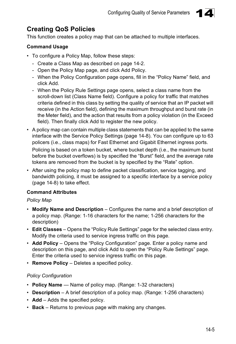 Creating qos policies | Edge Products ES3528-WDM User Manual | Page 233 / 556