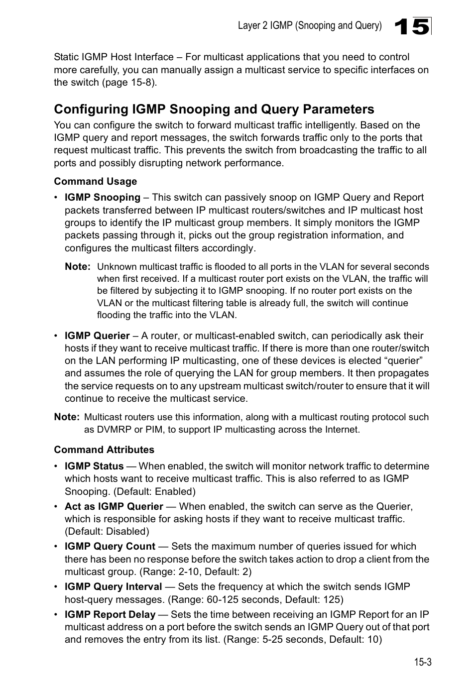 Configuring igmp snooping and query parameters | Edge Products ES3528-WDM User Manual | Page 239 / 556