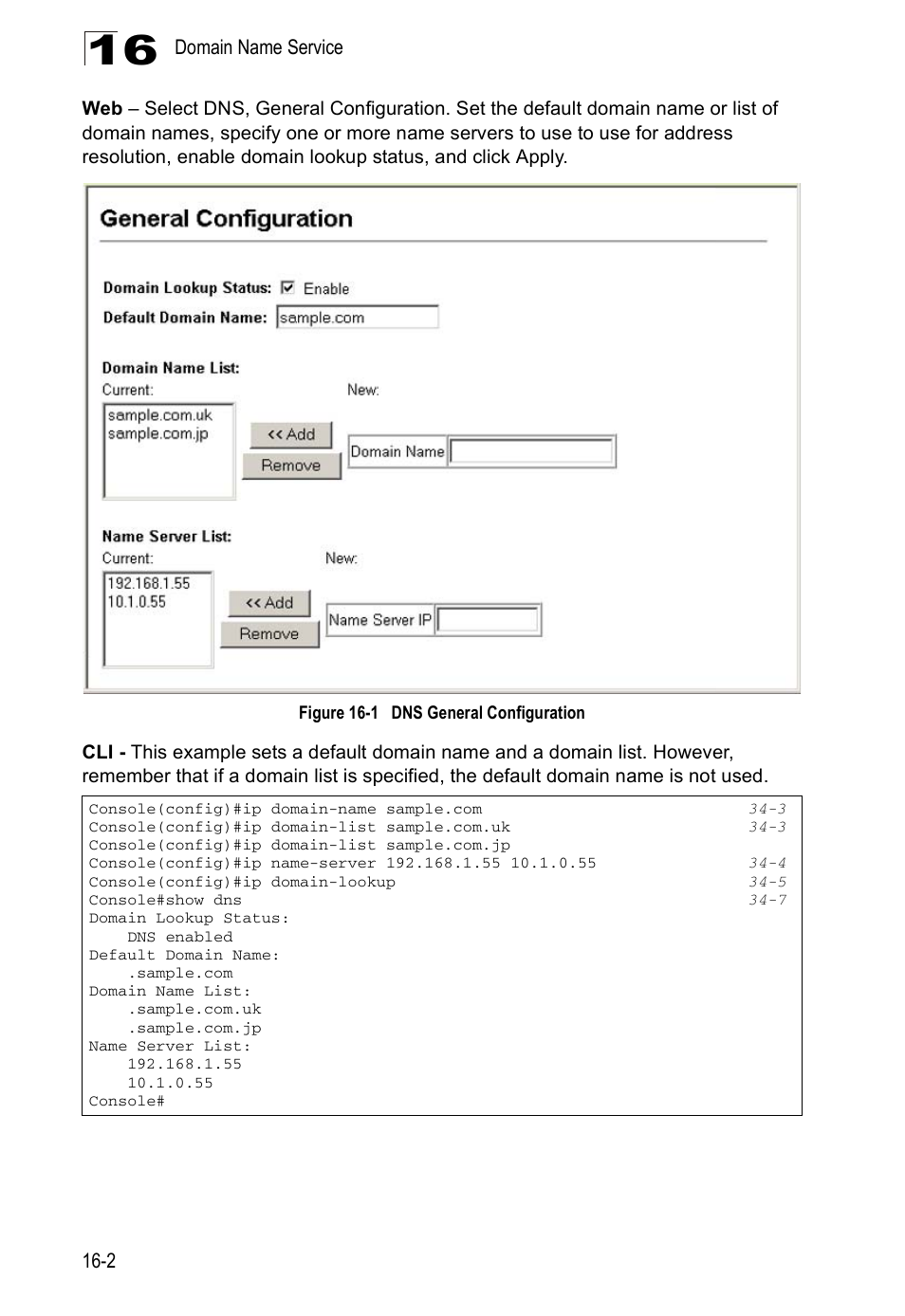 Figure 16-1, Dns general configuration | Edge Products ES3528-WDM User Manual | Page 254 / 556